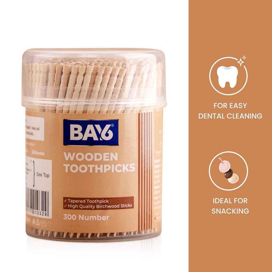 BAY6 Wooden Toothpick, 300 Pcs