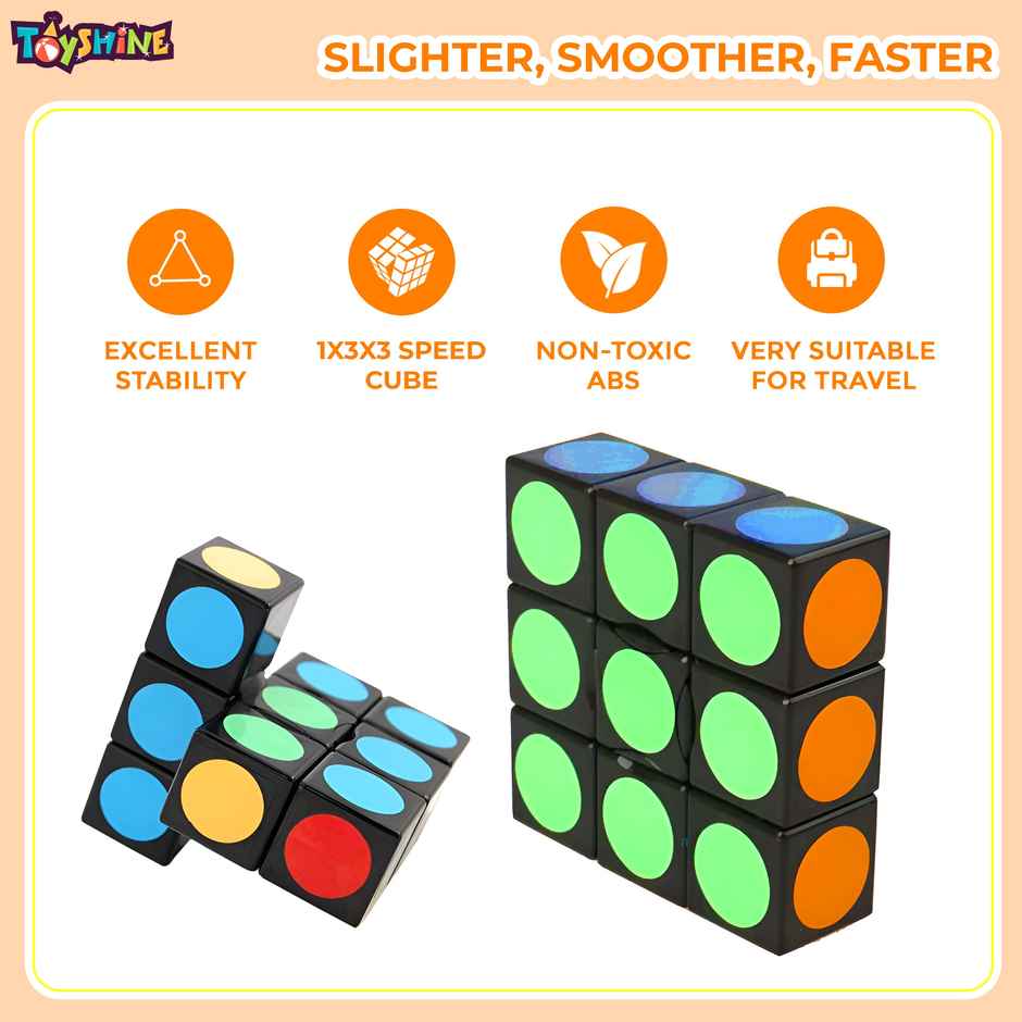 Toyshine 1x3x3 Super Floppy Speed Cube - Smooth Brain Teaser for Kids & Adults