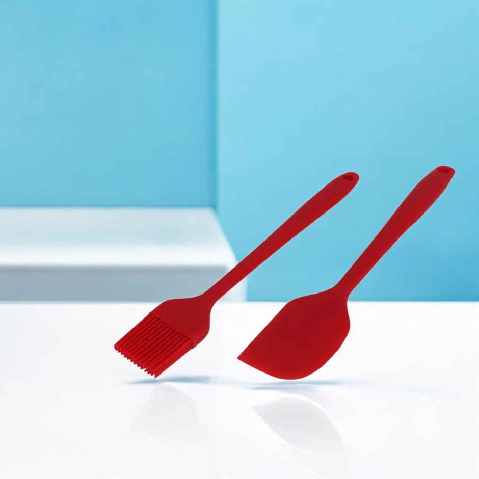 Silicone 2 Pc Brush and Spatula - 8"
