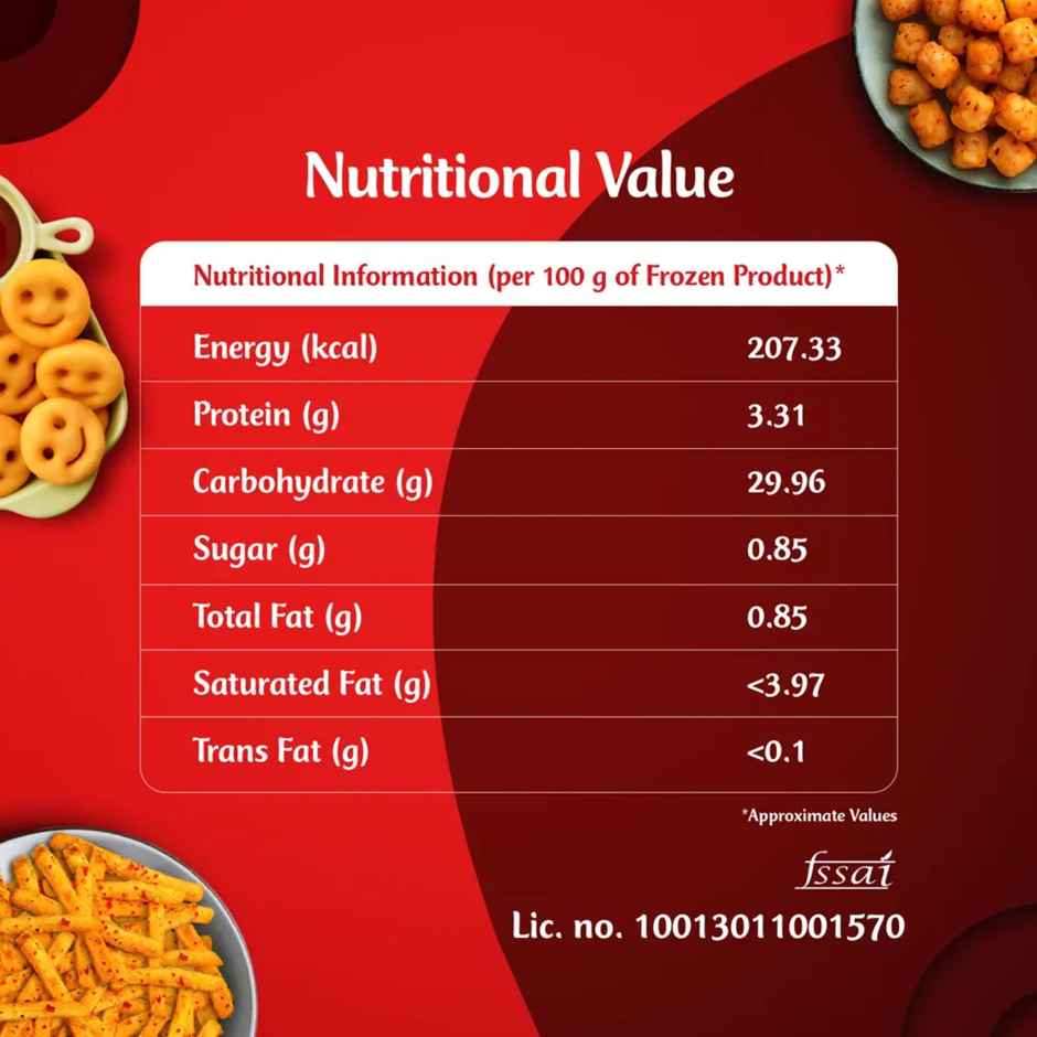 Kissan Chatpati Hari Chutney Doy (100g) & Mccain Variety Pack | No Added Preservatives (550g) Combo