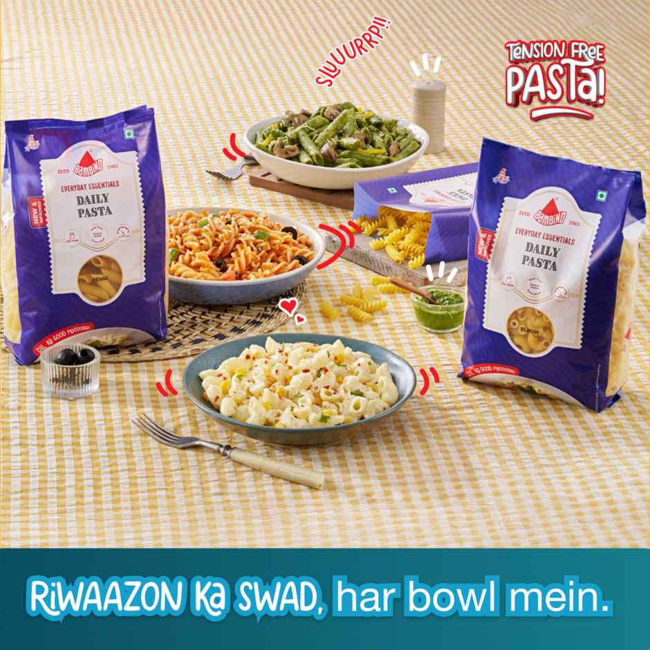 Bambino Daily Premium Spirali Pasta - Pure Durum Wheat, No Maida, Protin Rich