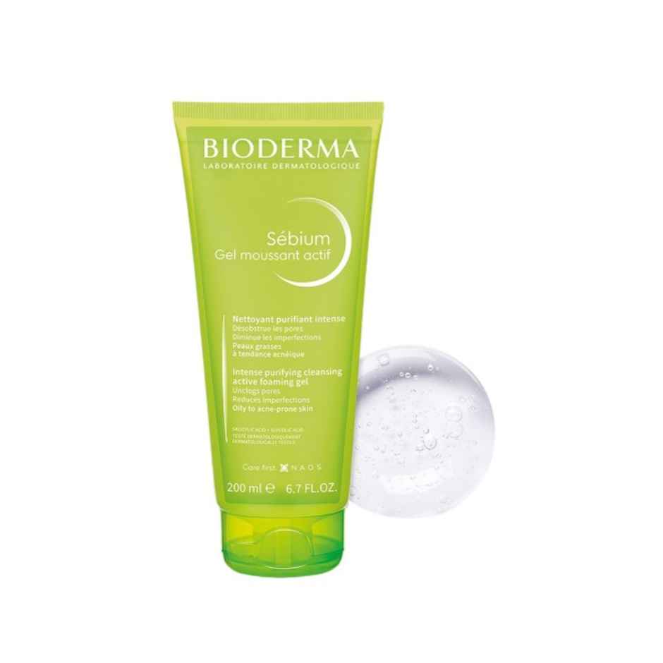Bioderma Sebium Gel Moussant Oily Skin Actif Cleanser With Salicylic And Glycolic Acid