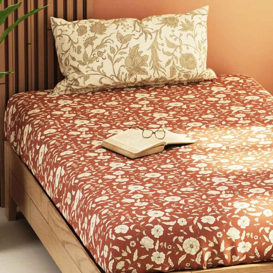 Kopa Extra Smooth Micro Bedsheet With 2 Pillow Covers -3Pc Set (Classic Cotton Feel)Floral-Wildrose