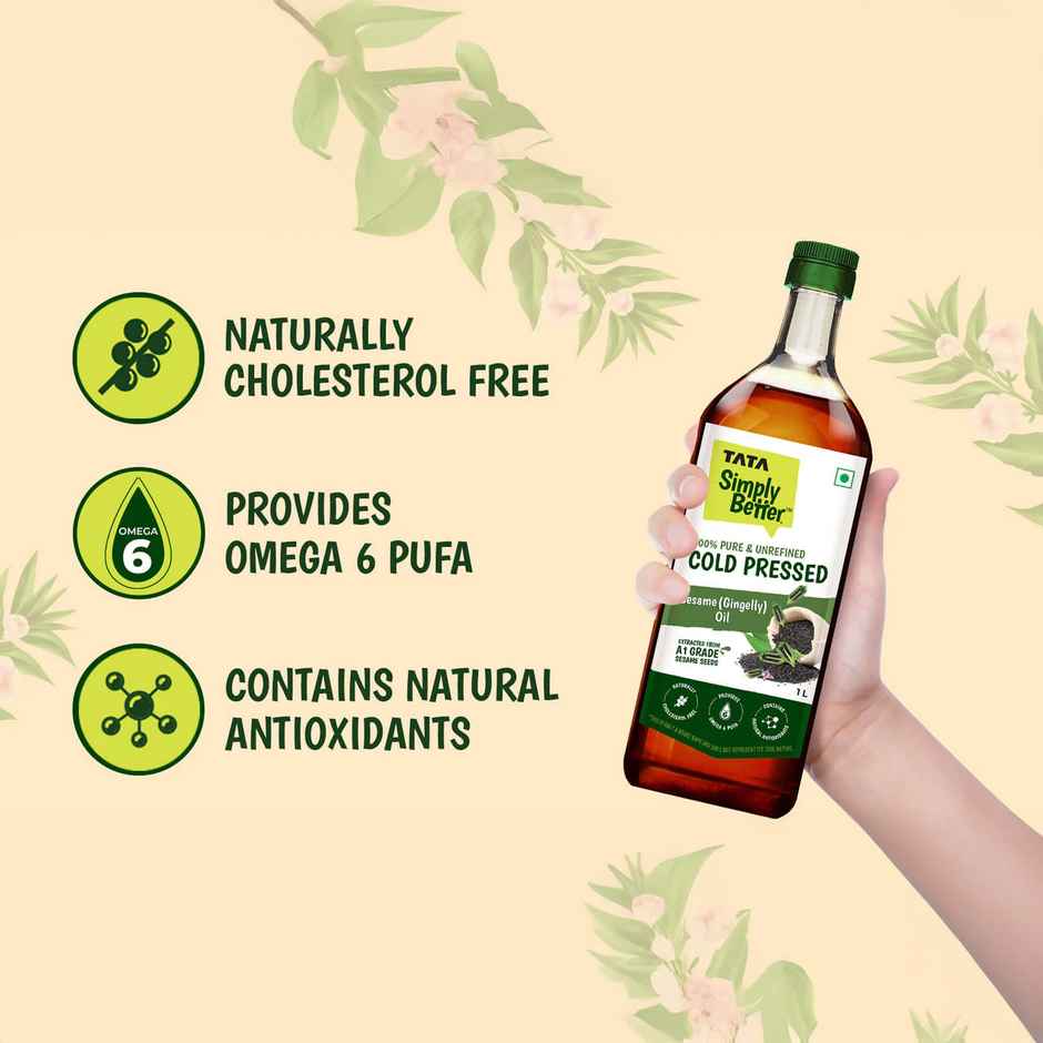 Tata Simply Better Sesame-Gingelly (Til) Cold Pressed Oil | Pure & Unrefined Oil