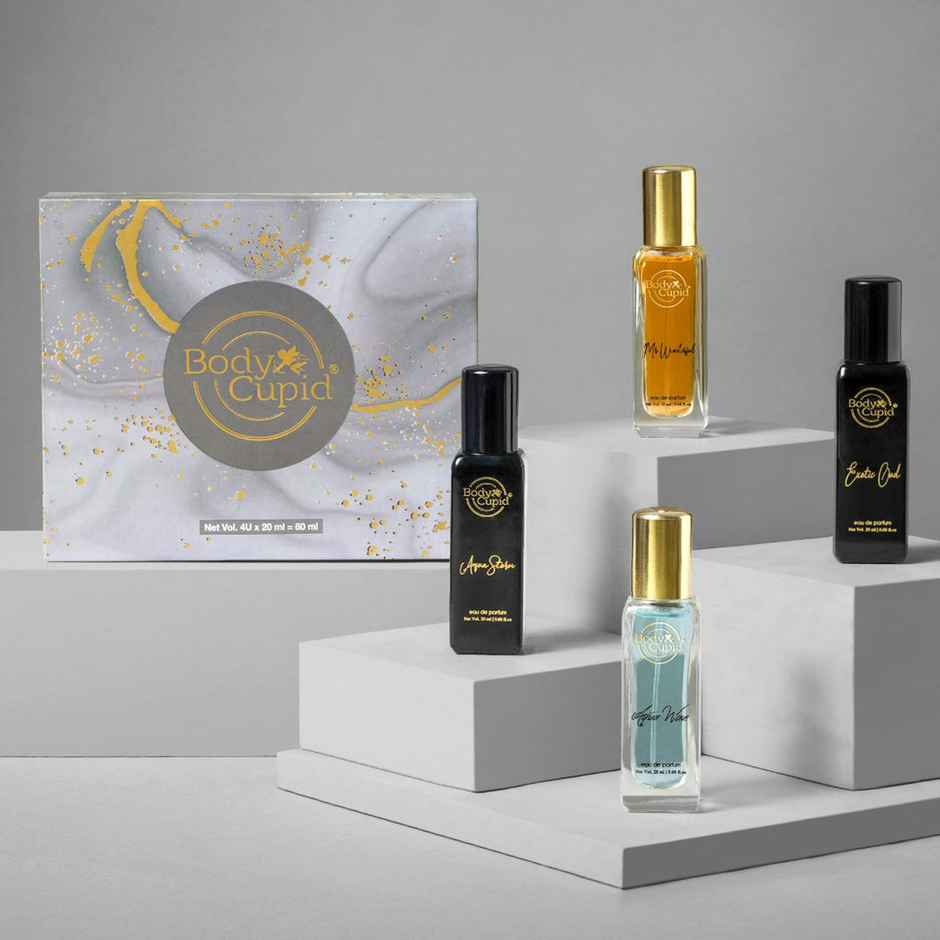 Body Cupid Luxury Perfume Gift Set for Men Long Lasting Fragrances - Pack of 4