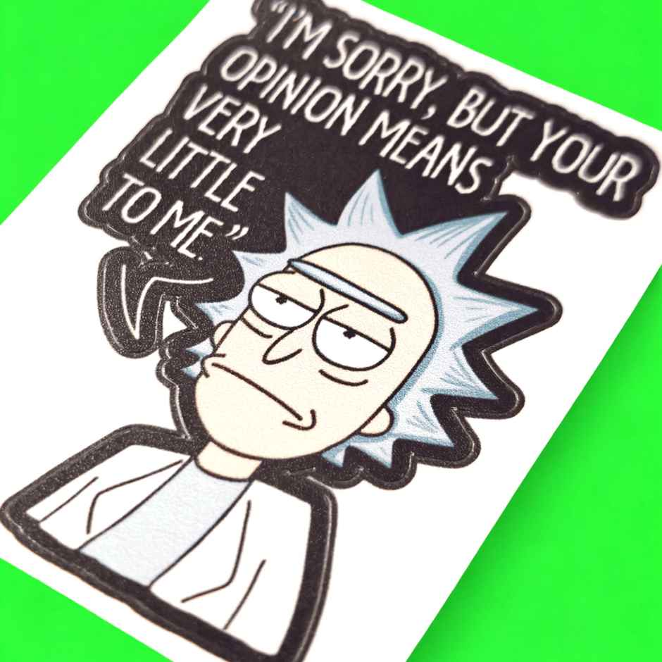 House Of Festivals Rick's Opinion - Rick And Morty Official Sticker