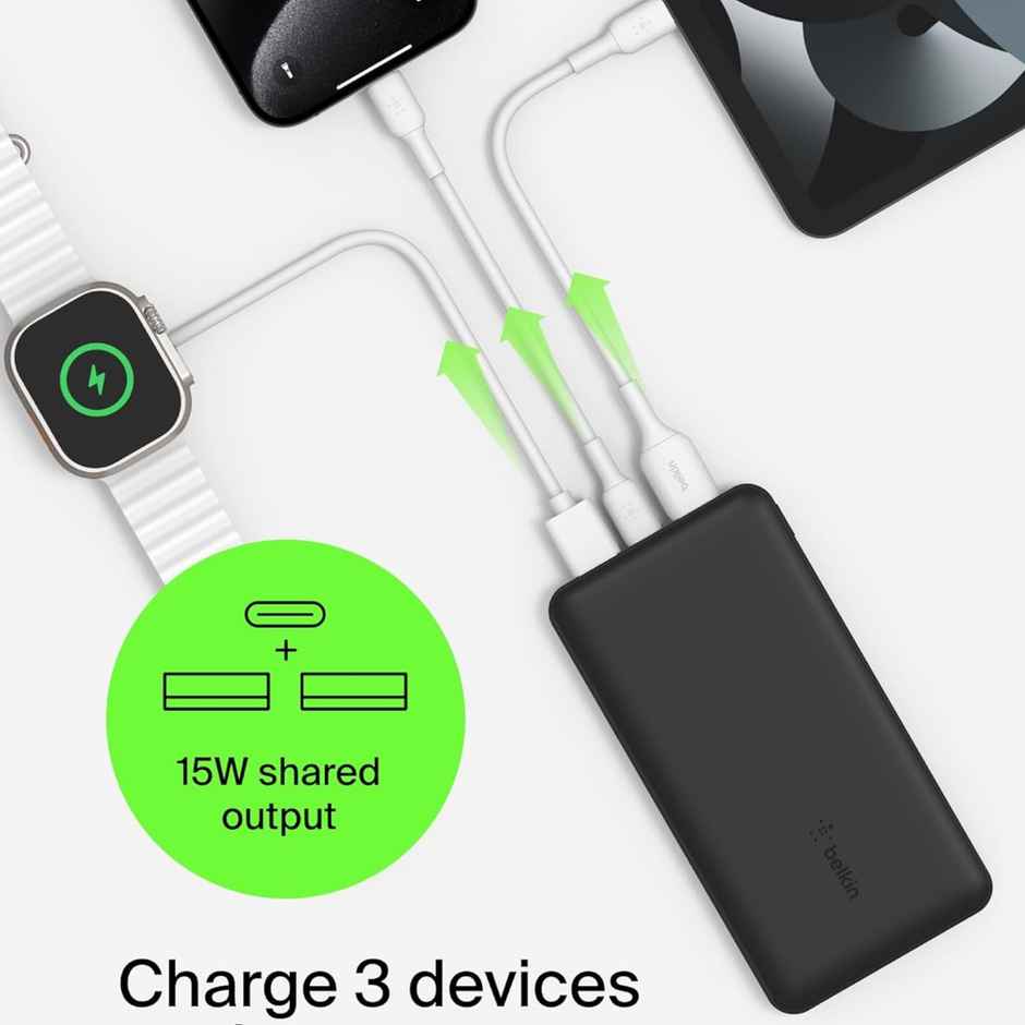 Belkin 15W Type-C Power Bank | 20000 mAh | Black