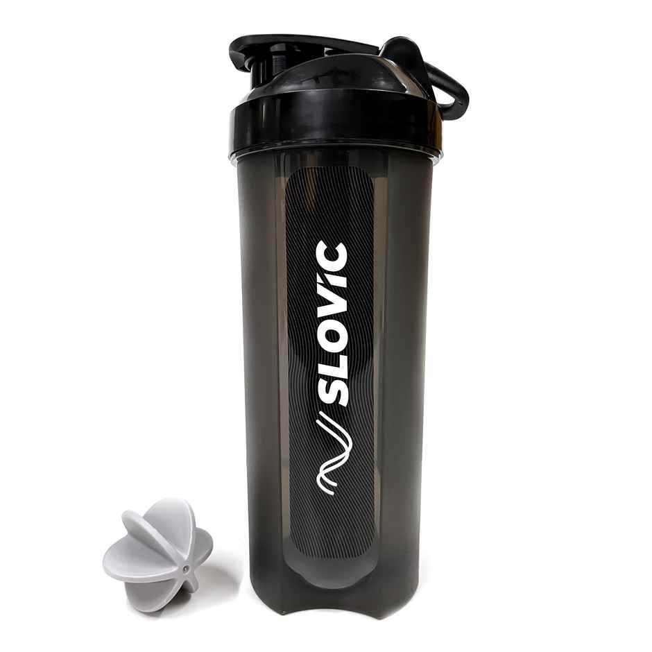 Slovic 700ml Protein Shaker for Gym and Sports | Leak|Proof | Black