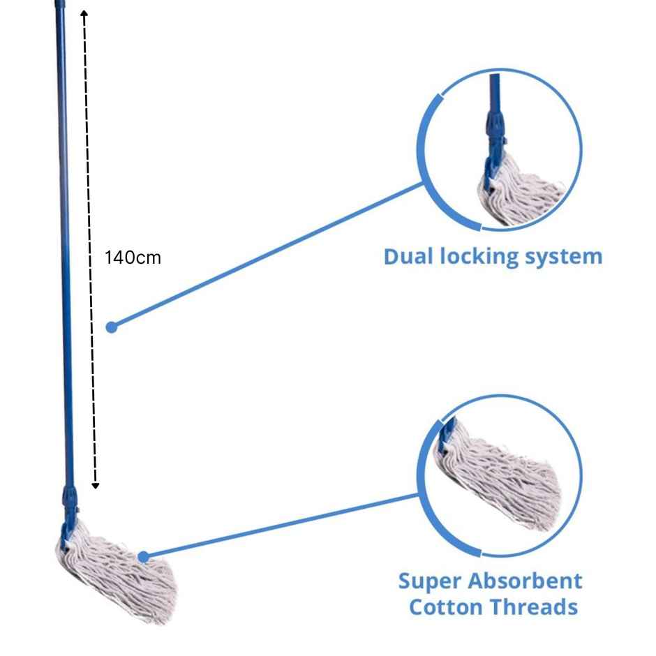 Monkey 555 Blue Premium Clip Mop for Wiping Floor