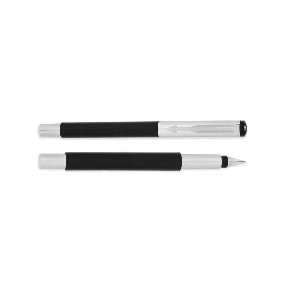 Parker Vector Metallix Fountain Pen | Fine Nib | Black Body | Gift Set