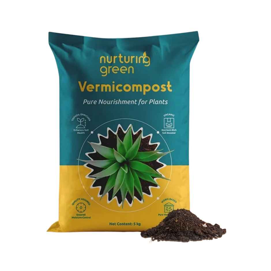 Nurturing Green - Vermicompost | 5kg | Nutrient-Rich Organic Fertilizer | Manure for Plants