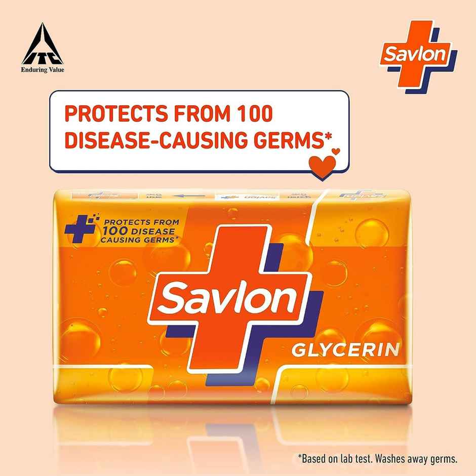 Savlon Glycerin Soap Bar, Germ Protection, for Soft & Supple Skin