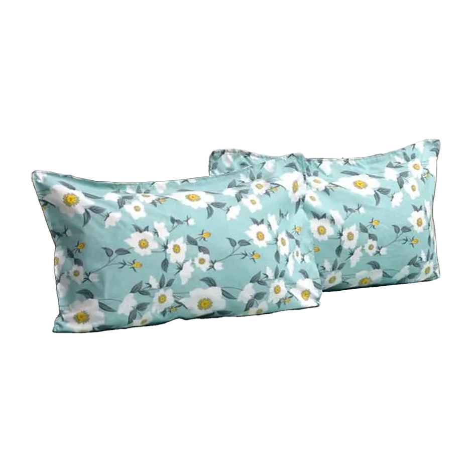 Bombay Dyeing Vista 144 Tc Queen Size Bedsheet With 2 Pillow Covers - Light Green