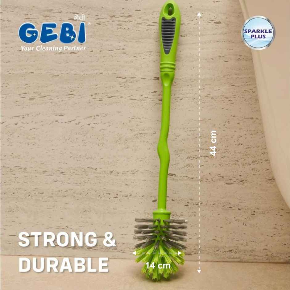 Gebi Sparkle Plus Antibacterial Toilet Round Brush With Container Combo