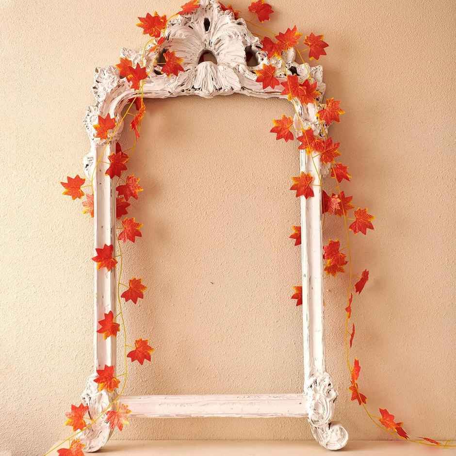 Tied Ribbons Set Of 6 Artificial Money Plant Leaves Creeper Garland (233.6 Cm)