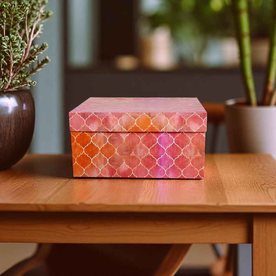 Itsy Bitsy Gift Box Moroccan Trellis Rosy Shimmer L25.5 x W20.5 x D11cm 