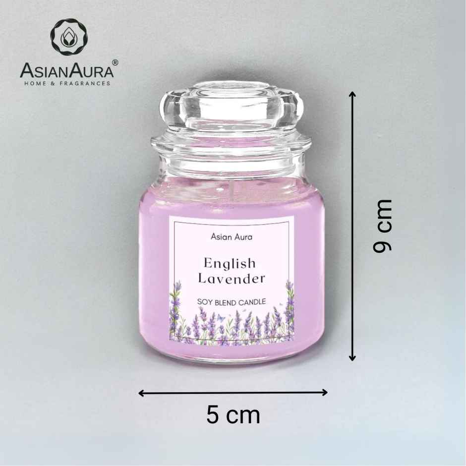 Scented Jar Candle | English Lavender | Fragranced 70G Wax | Asian Aura