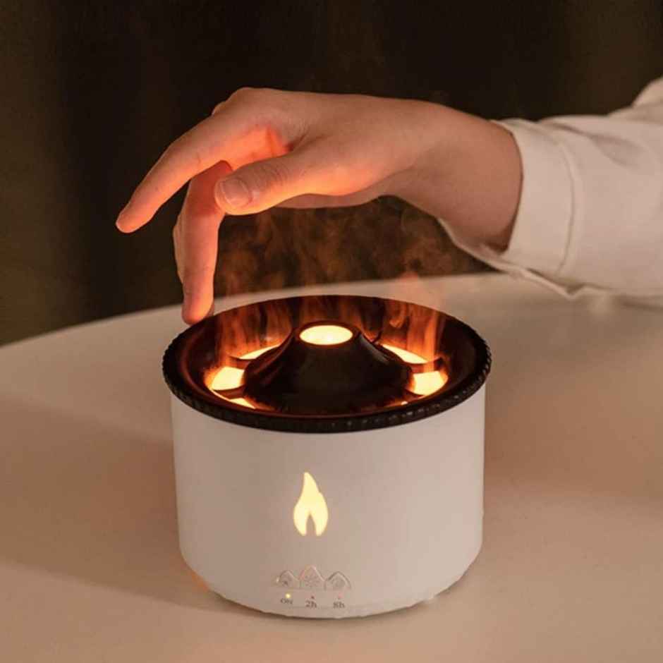 Desidiya Volcano Flame Aroma Diffuser, Portable Humidifier With Auto Shut-Off
