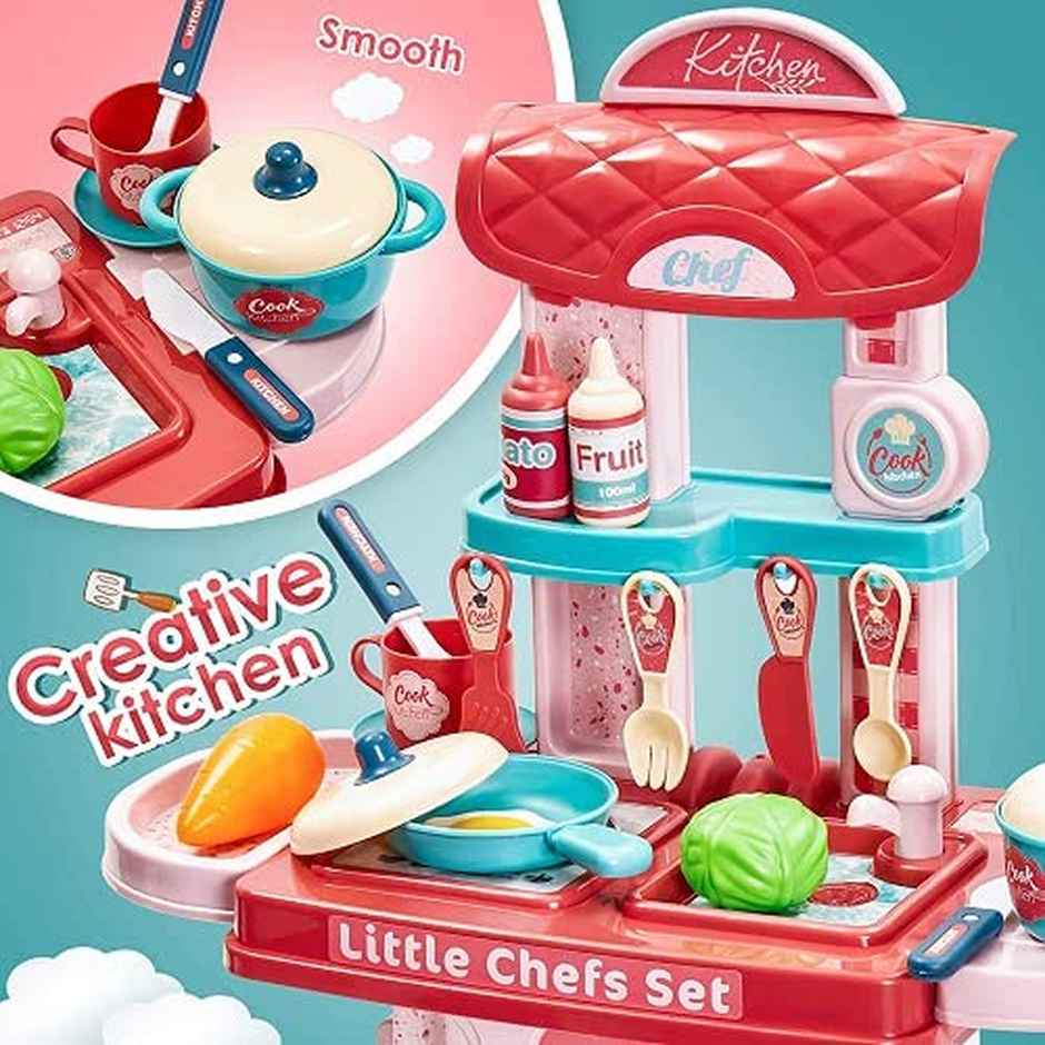 Wembley 3 In 1 Kitchen Set Portable Play Set With Cooking Utensils