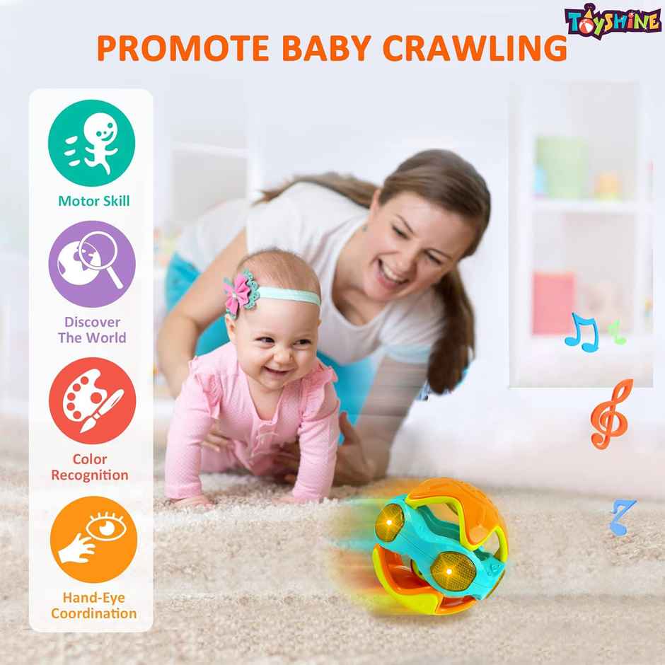 Toyshine Activity Ball Rattle Toy With Lights | For Babies Aged 6-12 Months