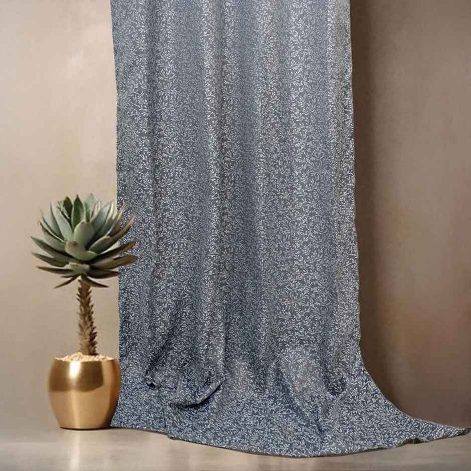 Florida Pearl 7 Feet Curtains for Living Room Bedroom Balcony Charcoal