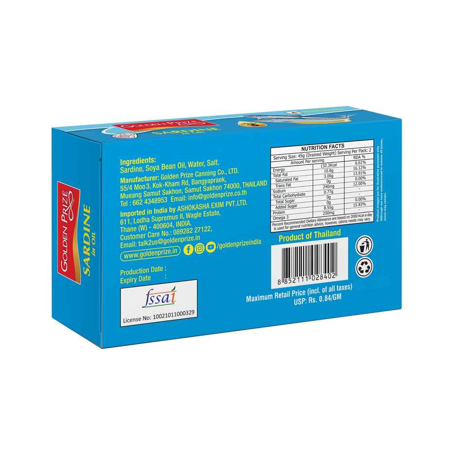 Golden Prize Sardine In Natural Oil