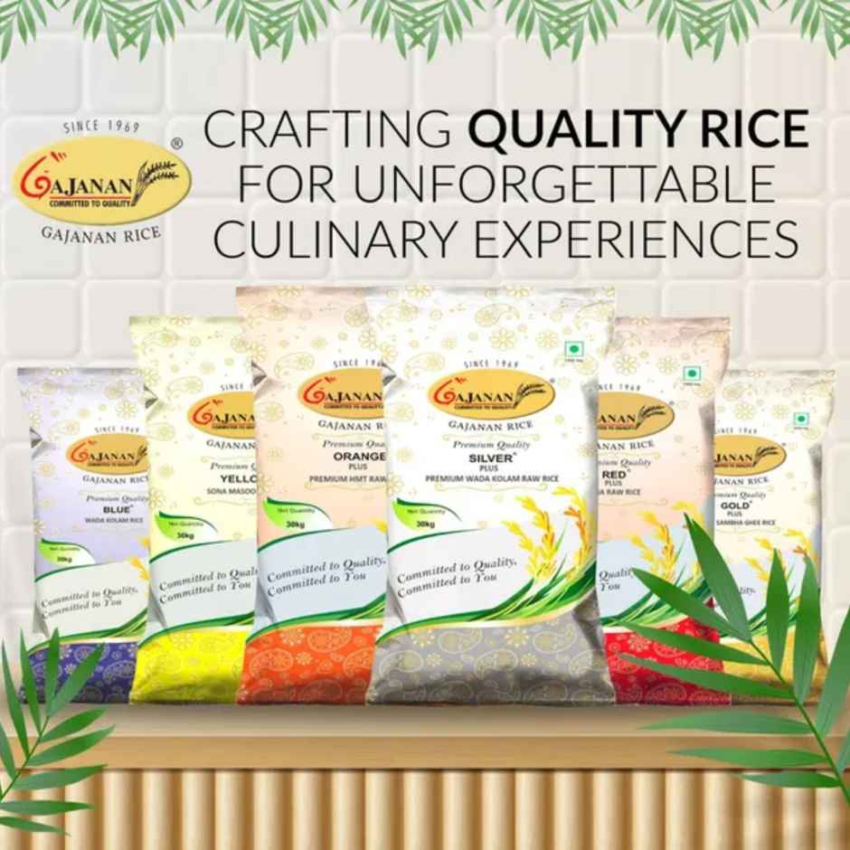 Gajanan Silver Plus Premium Wada Kolam Raw Rice | Aged