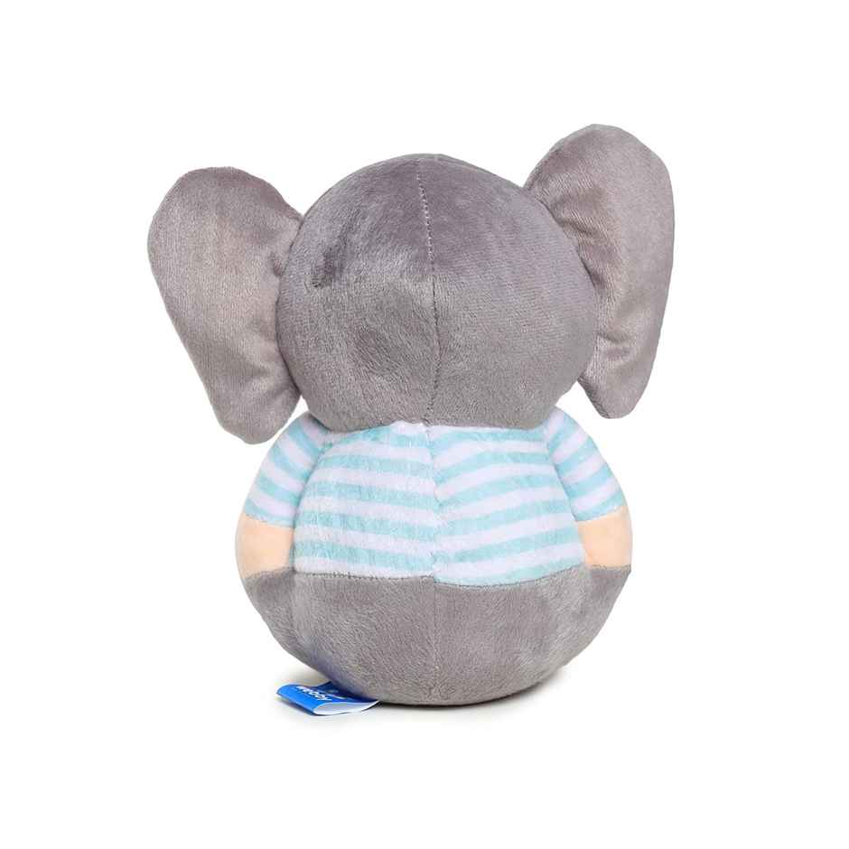 Webby Soft Animal Plush Elephant Toy 20cm, Blue & Grey