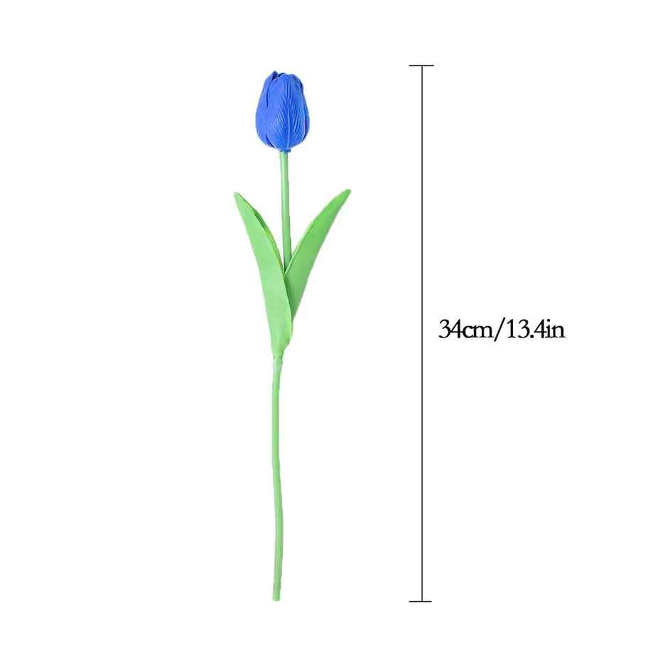 Tied Ribbons Set Of 5 Artificial Tulip Flowers Bunches Without Vase