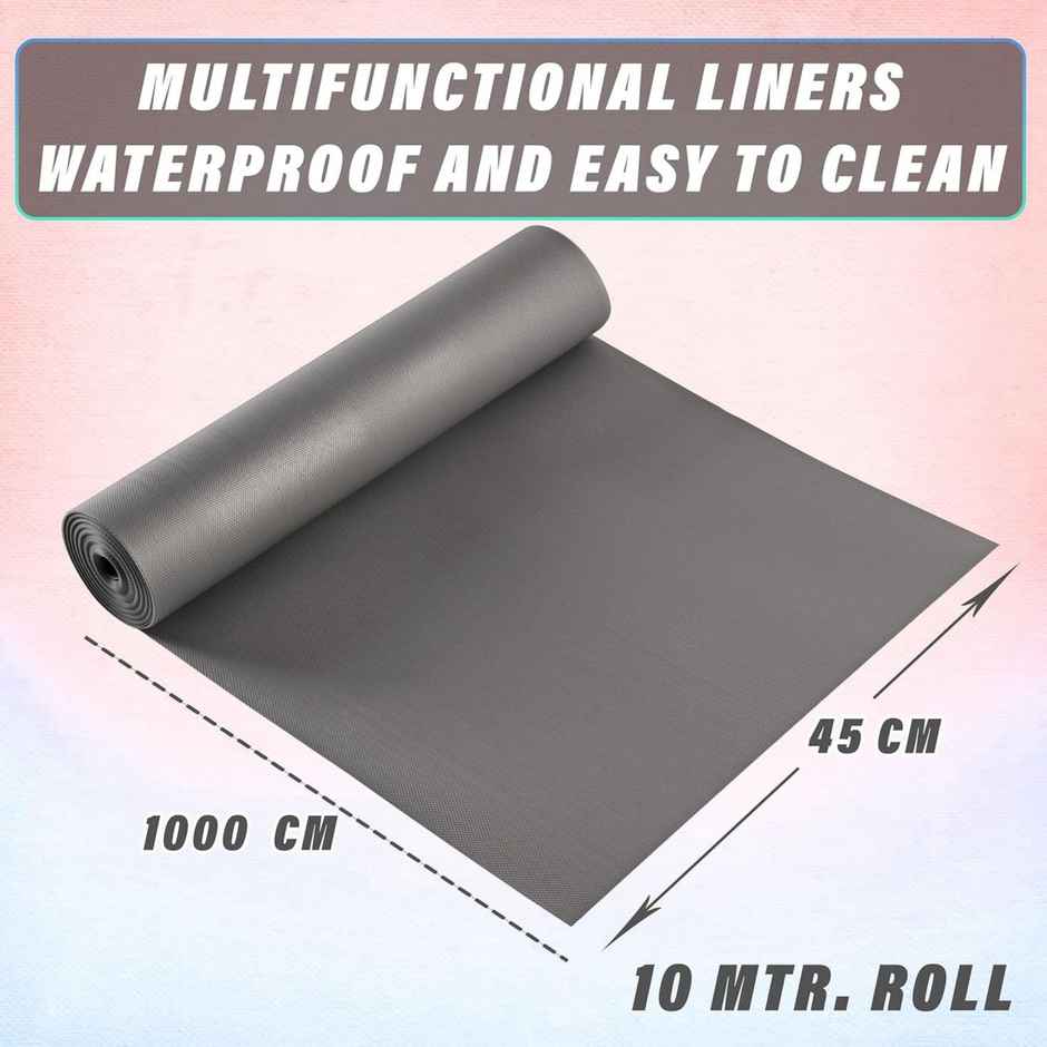 Kuber Industries Diamond Textured Anti Slip Shelf Mat Liner Roll For Kitchen | Drawer (Grey)