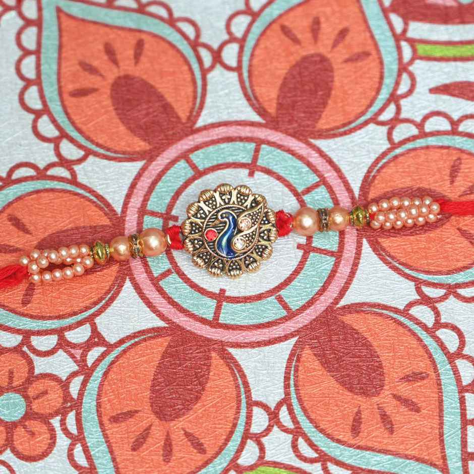 Aurum Fancy Peacock Rakhi With Meenakari