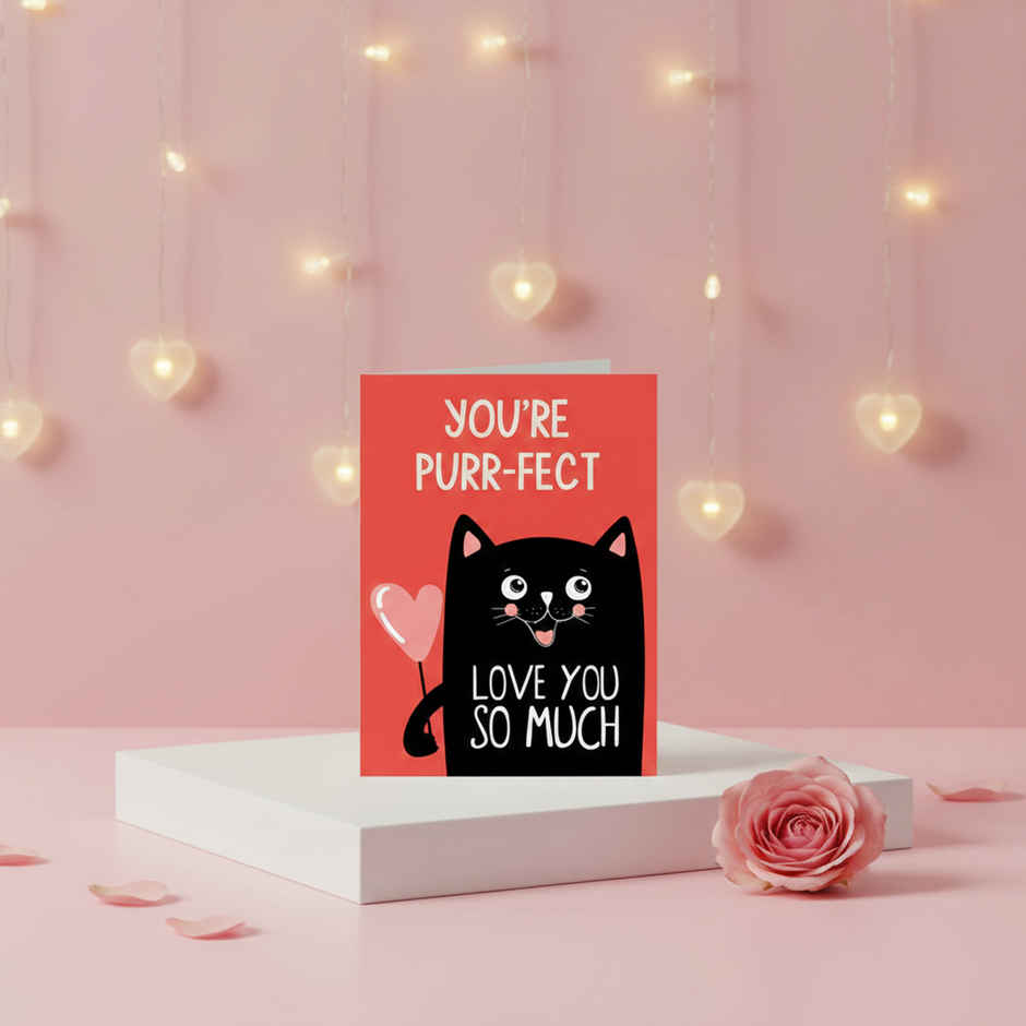 You're Purrfect Love Greeting Card | Vibebling