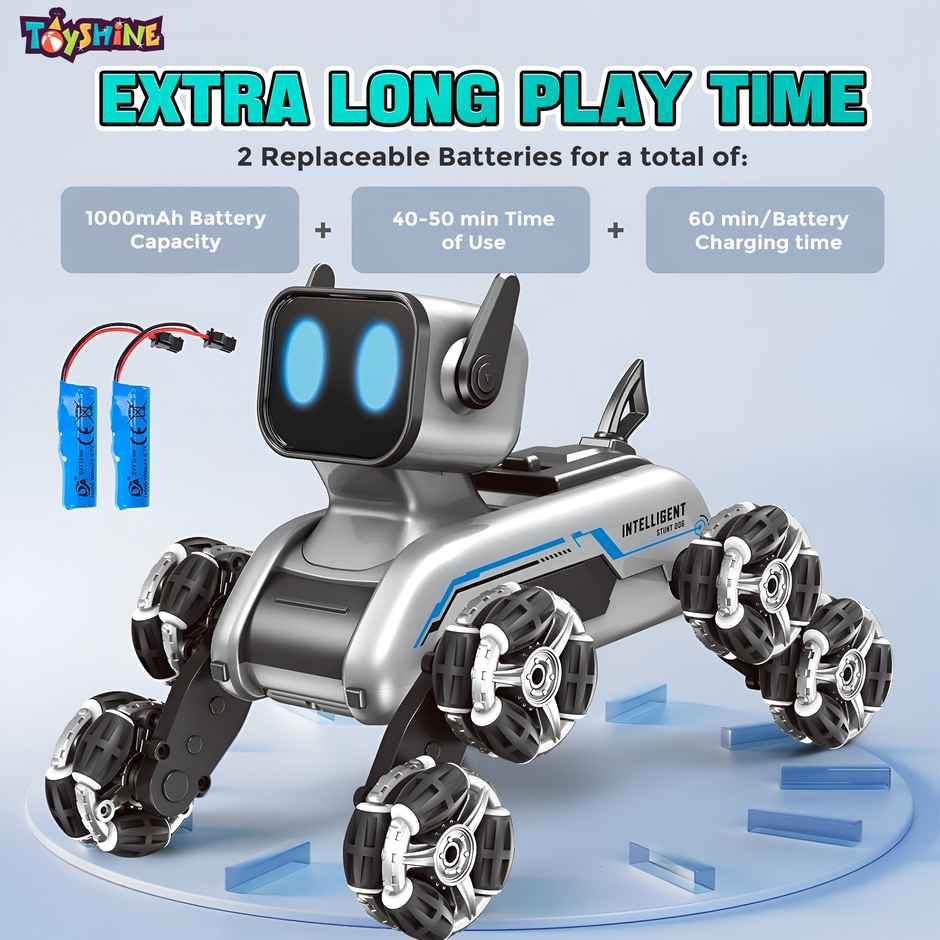 Toyshine Remote Control Stunt Robot Dog 8WD Gesture Sensing | Light and Music For Kids