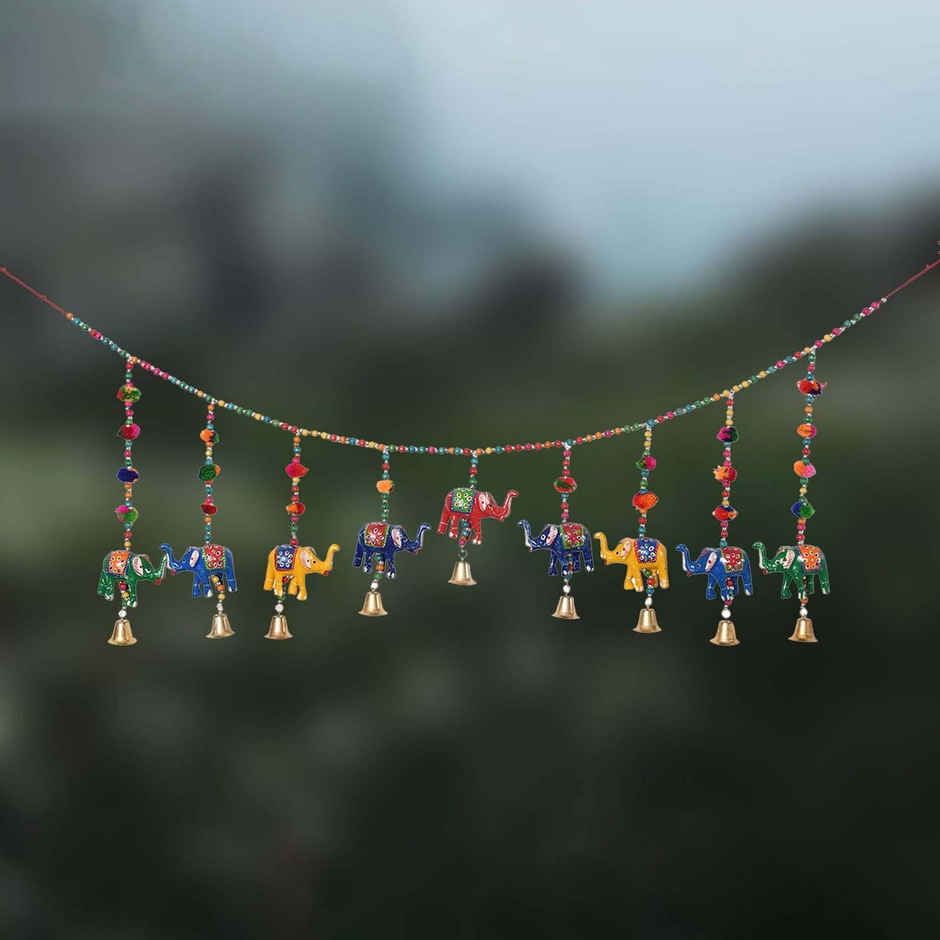 Elephant Door Hanging Toran | Multicolour | Samsidhi