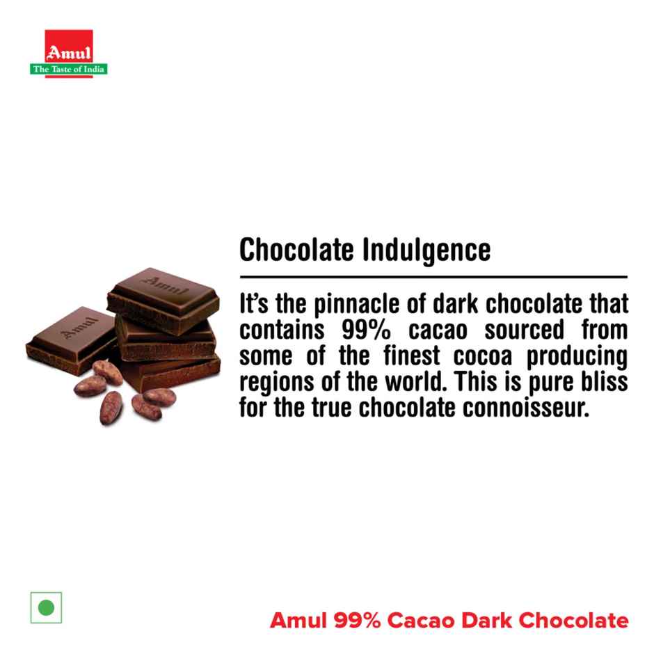 Amul 99% Cacao | Ultimate Dark Chocolate