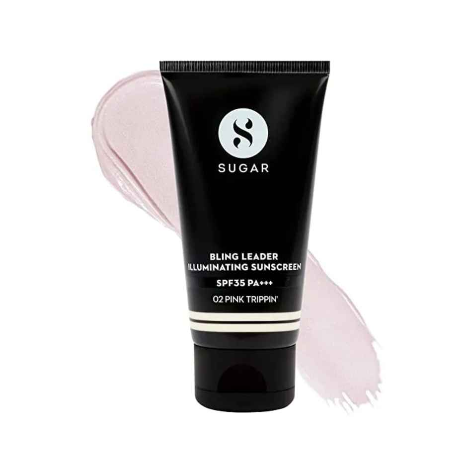 SUGAR Cosmetics Bling Leader Illuminating Sunscreen SPF 35 PA+++ - 02 Pink Trippin