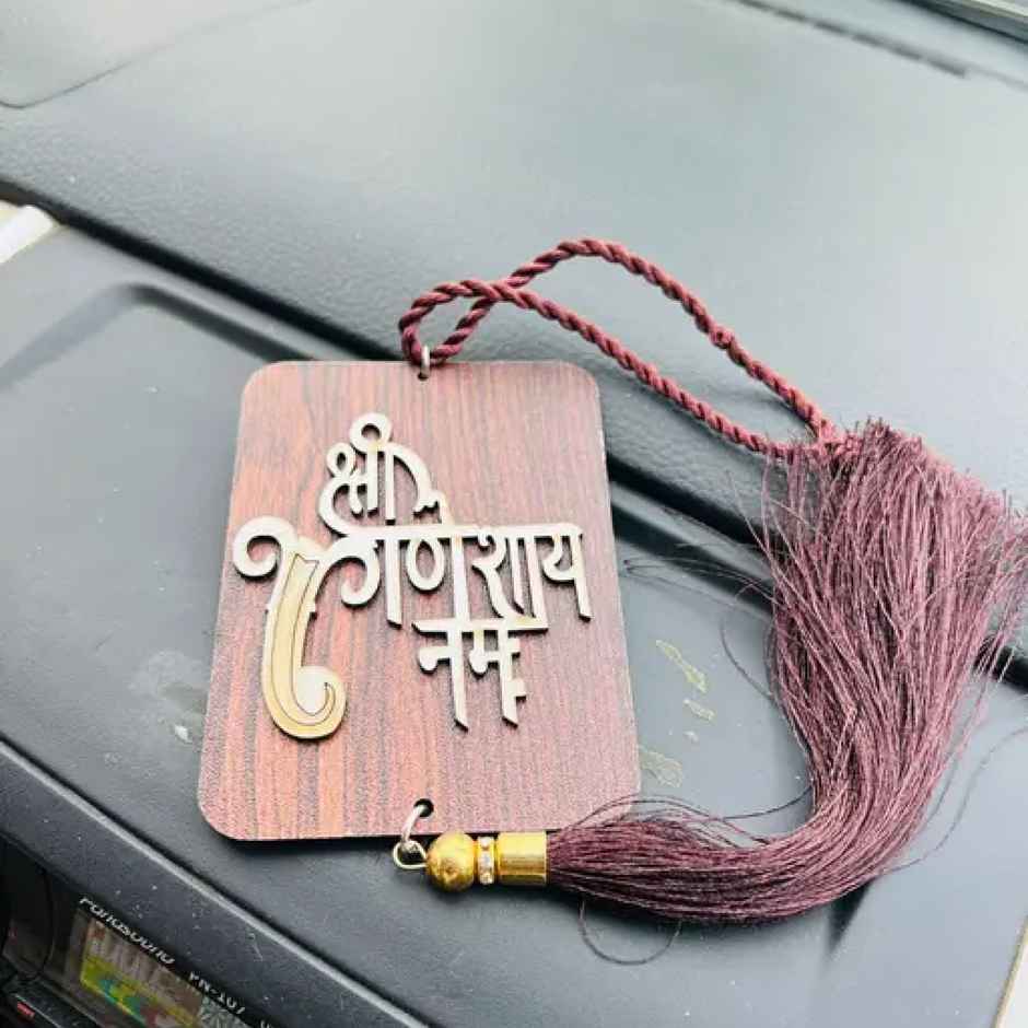 Shree Ganeshay Namah Wooden Car Hanging Decorative | Divine Vibes | Ganesh Chaturthi Specials