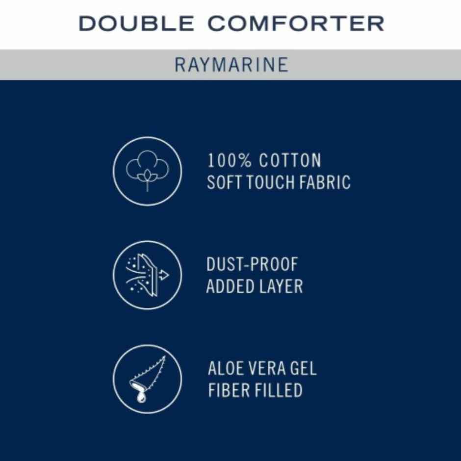 Nautica Super Soft 100% Cotton Fabric Comforter for All Weather | Double Size | Geometric | Blue