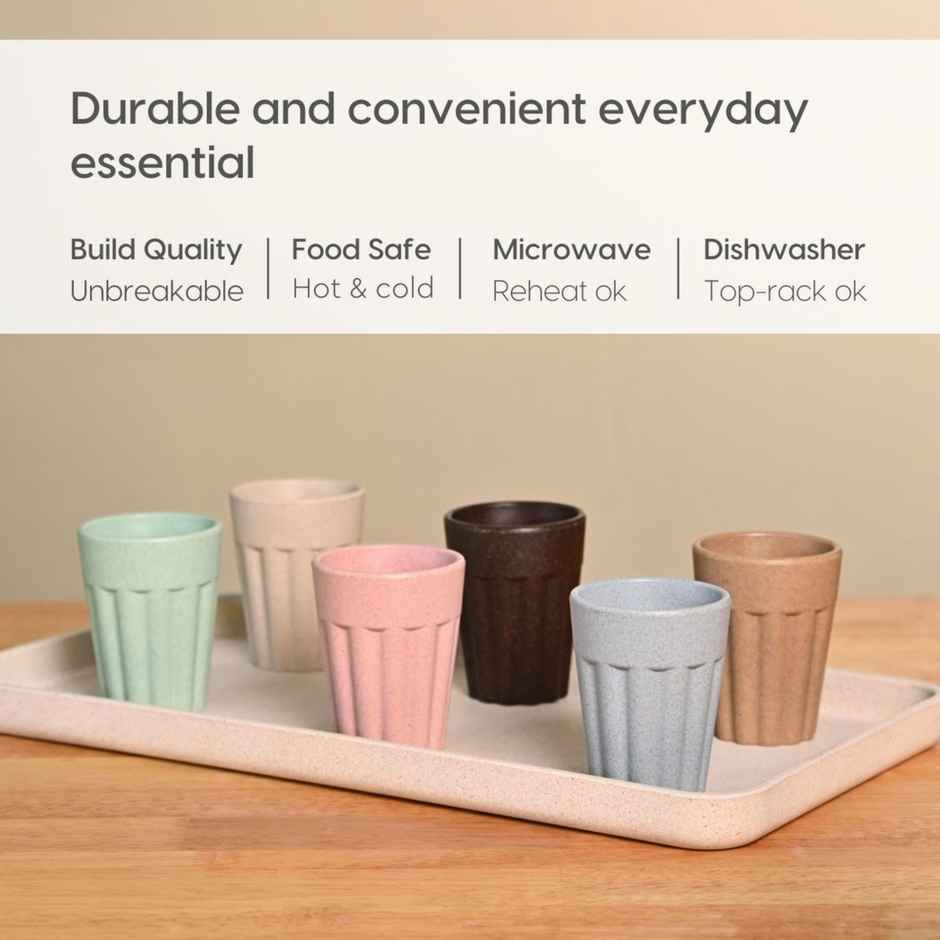 Eha Earth Friendly Tea & Coffee Cup | Rice Husk Biocomposite | Multicolour - 100 ml