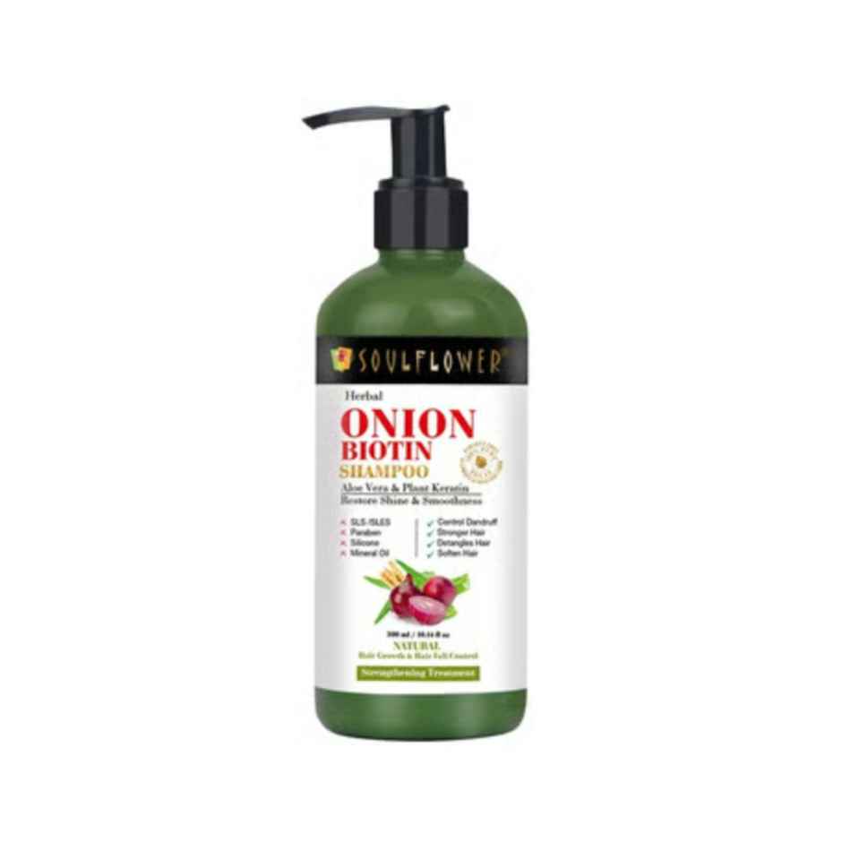 Soulflower Onion Biotin Shampoo with Aloevera & Plant Keratin 