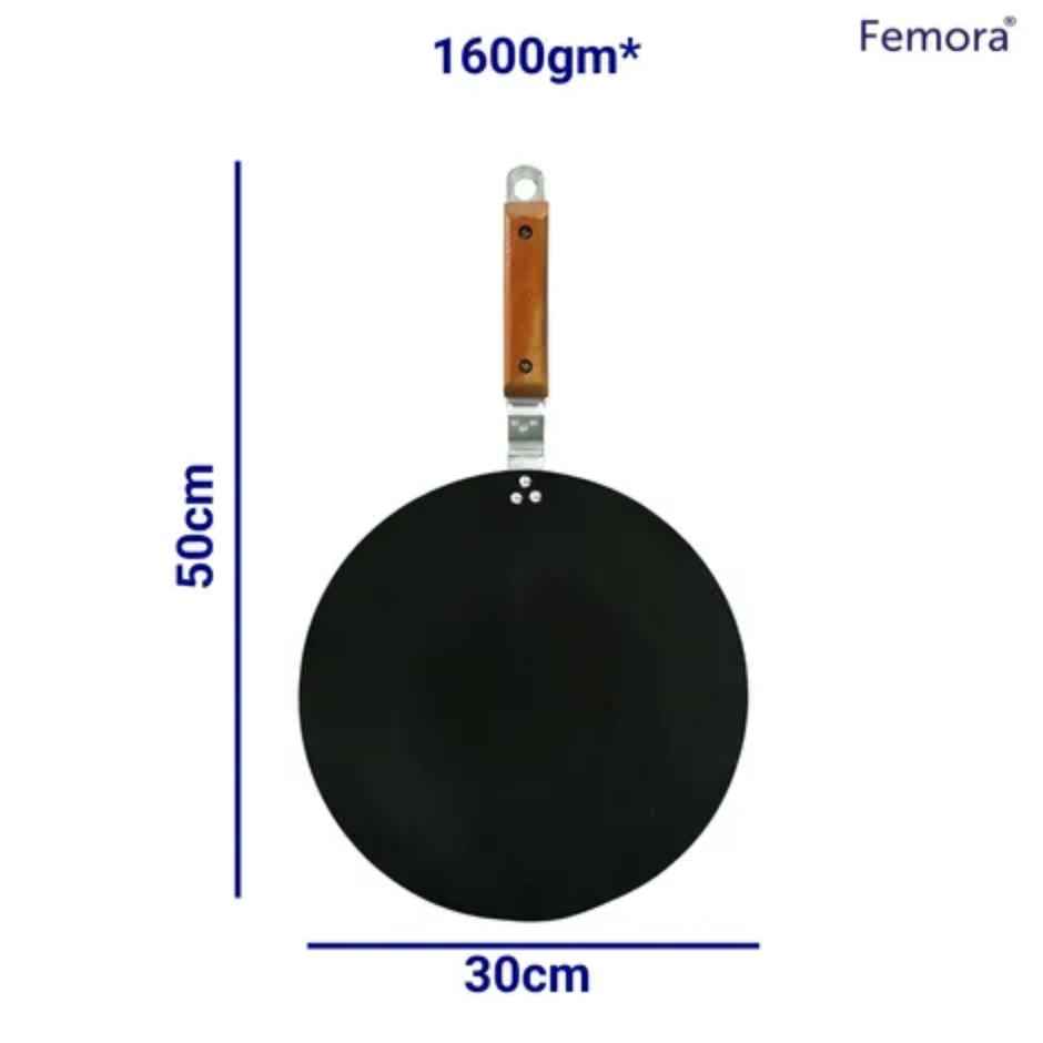 Femora Organic Iron Tawa 12 Inchconcave Shape Roti Tawa Dosa Tawa 1 Pc Zero Coating