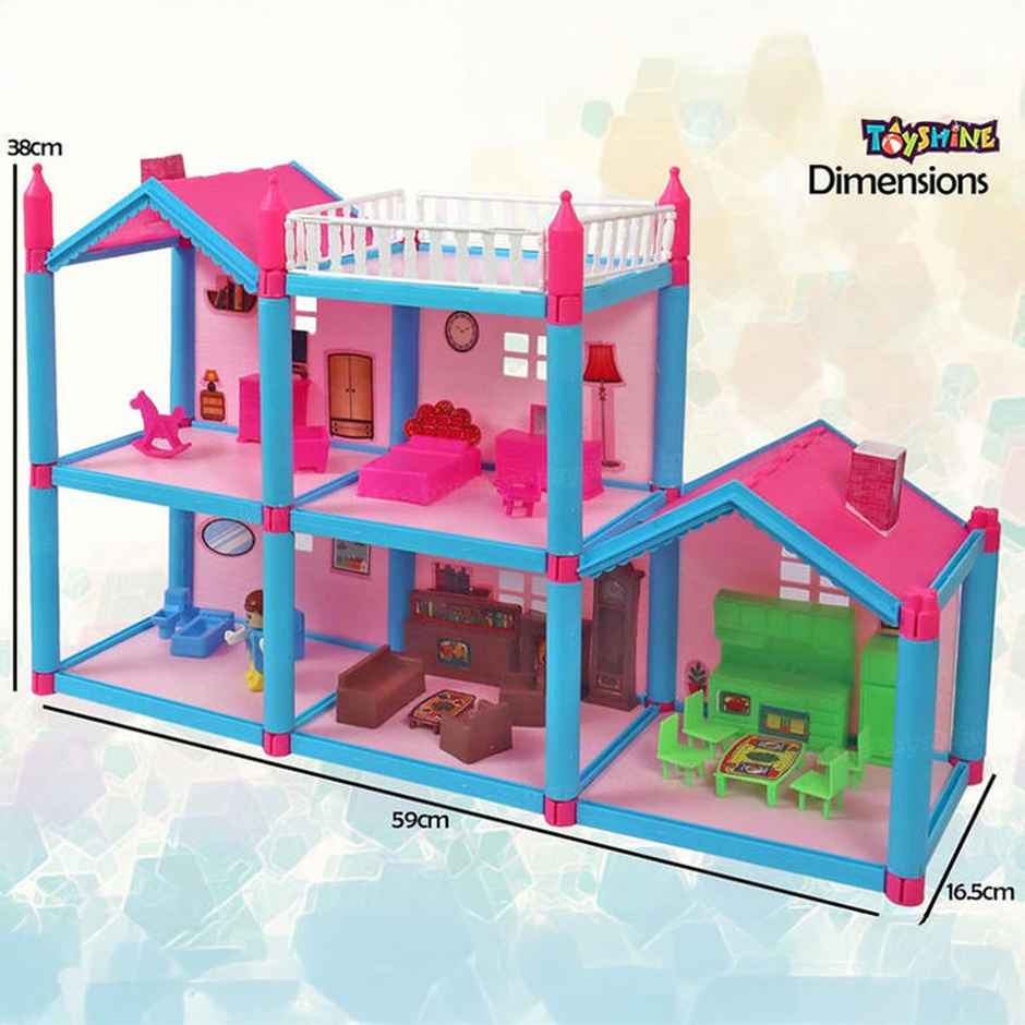 Toyshine DIY Doll House Set with 108 Pieces (Multicolor)