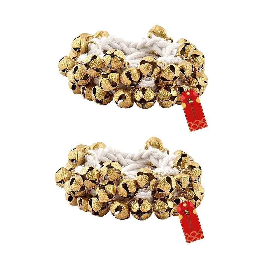 Uapan Brass Ghungroo Big White String Pair 50+50