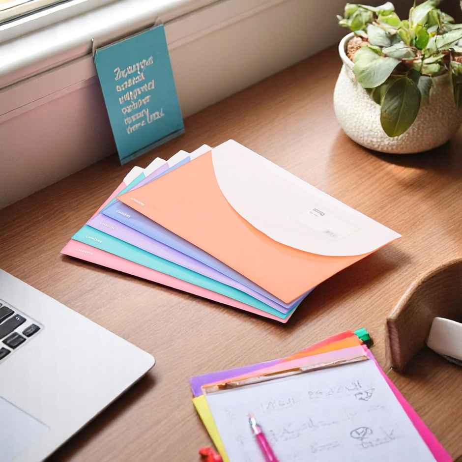 Chrome PP FC Document Bags with Front & Back Pockets (Colour May Vary)