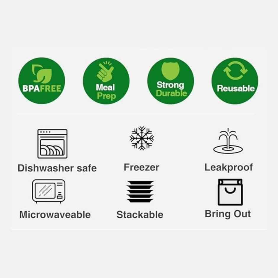 Disposable Platter Thali With Lid | 3 Compartment | 175 x 220 x 35 | Pack Of 5 | Tempware