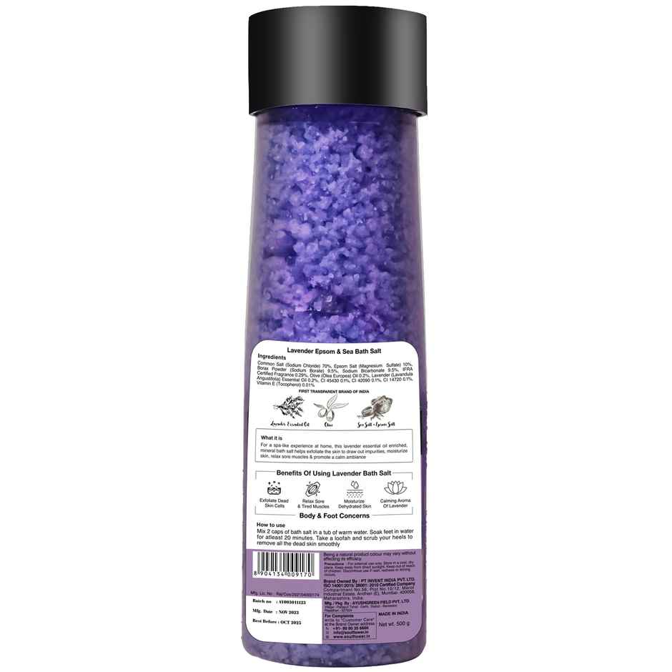 Soulflower Lavender Bath Salt For Muscle Relief & Relaxation
