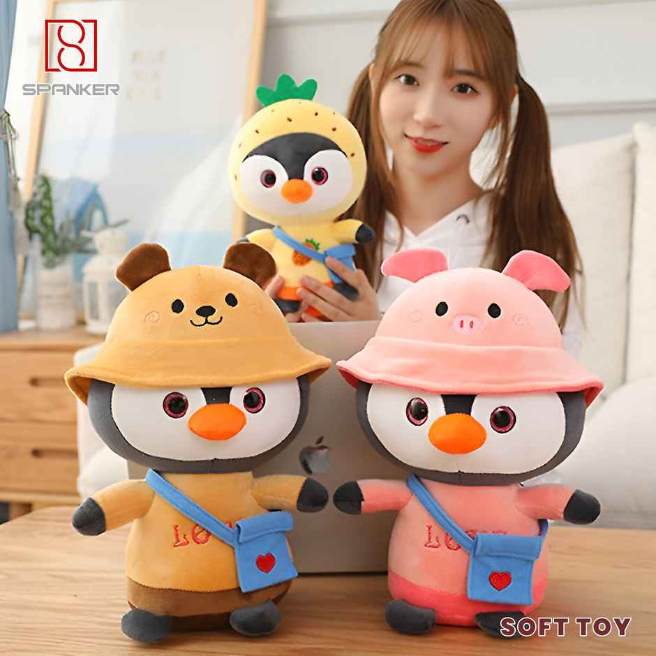 Spanker 20 Cm Transform Penguin Plush Toy | Soft Yellow | Kids Gift