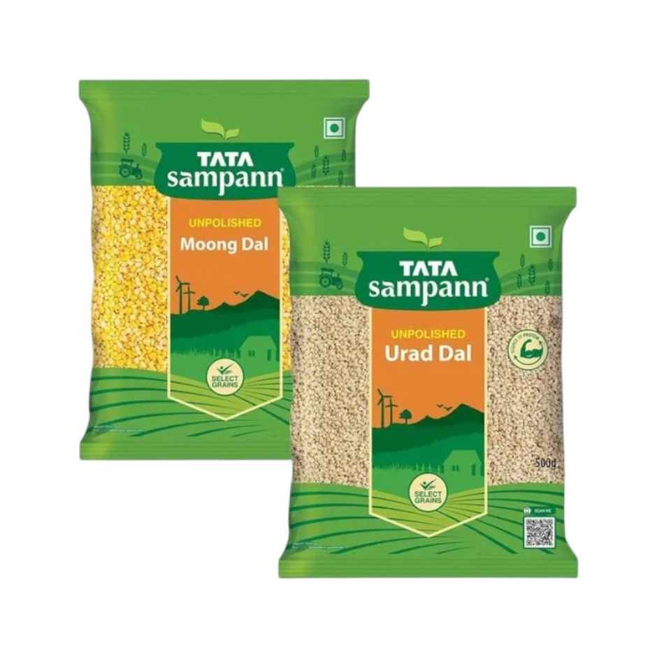Tata Sampann Urad Dal Split(500gms) & Tata Sampann Unpolished Moong Dal(500gms) Combo