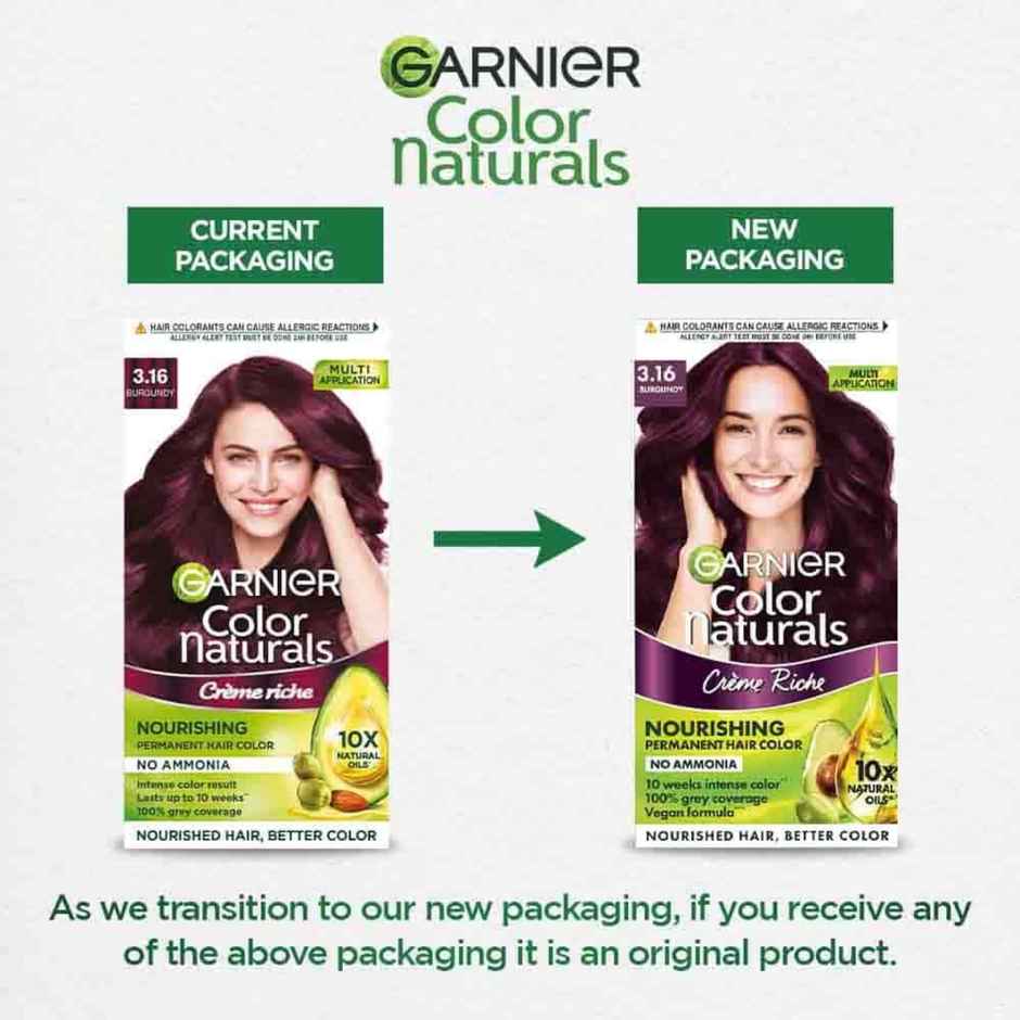 Garnier Color Naturals Long-Lasting Creme Hair Color | Burgundy - Shade 3.16