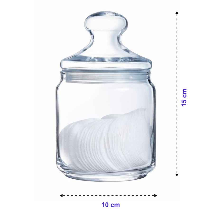 Luminarc Pot Club Jar | 500 ml | BPA-Free | Secure Lobster Clasp Lid | Transparent Glass